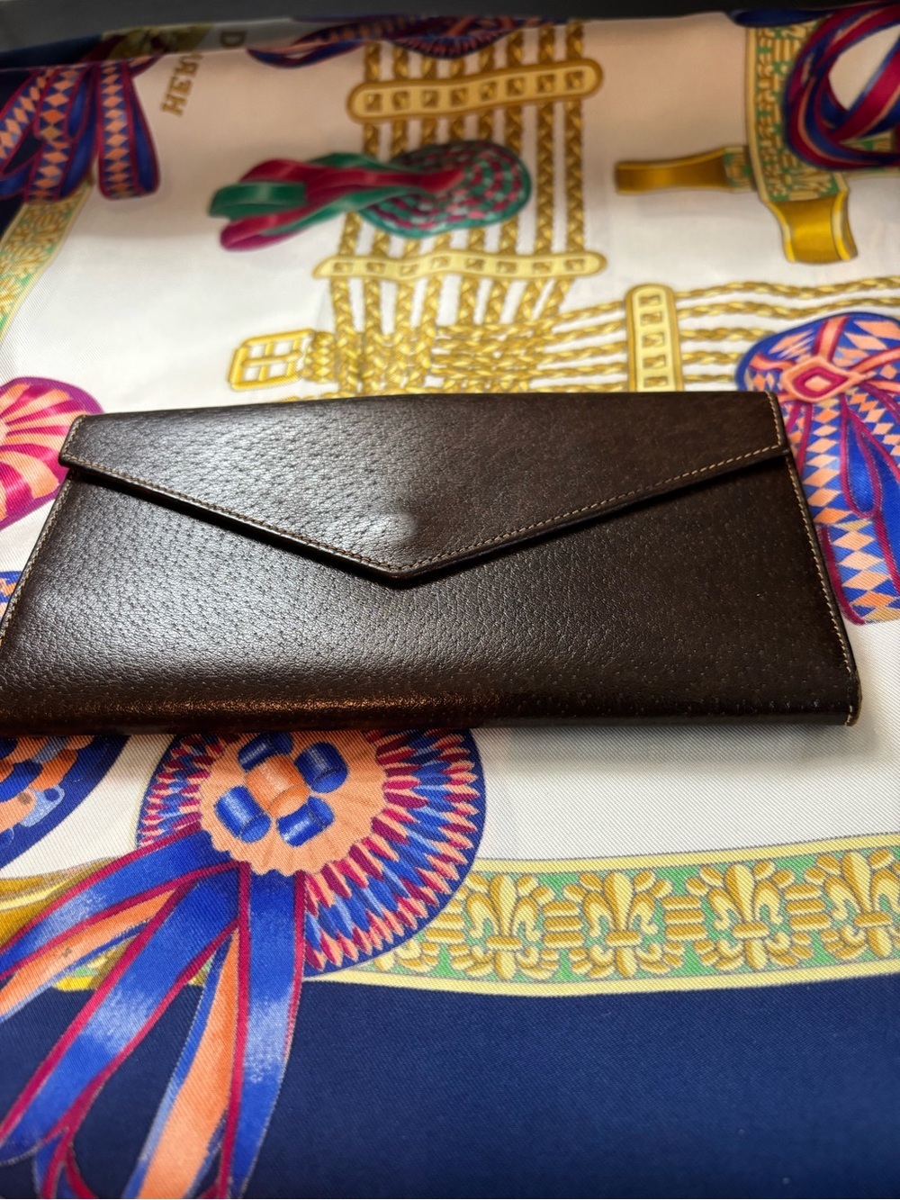 Rare Vintage GUCCI Leather Continental Wallet - Teardrop Clasp - Rich Mahogany - Picture 7 of 15